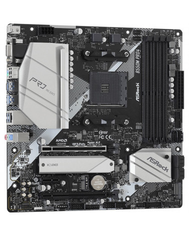 Материнская плата ASRock B550M PRO4, Socket AM4, AMD B550, 4xDDR4-3200, D-SUB+HDMI+DP, 2xPCI-Ex16, 1xPCI-Ex1, 6xSATA3(RAID 0/1/1