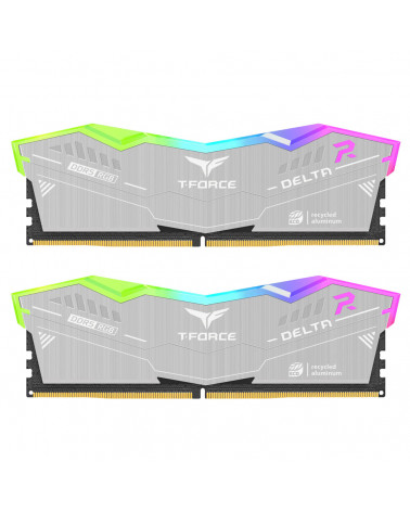 Модуль памяти DDR5 TEAMGROUP T-Force Delta RGB ECO 32GB (2x16GB) 6000MHz CL38 (38-46-46-76) 1.25V / FF2D532G6000HC38GDC01 / Silv