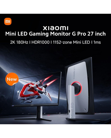 Монитор 27" Xiaomi Mini LED Gaming Monitor G Pro 27i Black-White (Fast IPS, 2560x1440,  HDMI+HDMI+DP+DP, 1 ms, 178°/178°, 600 cd