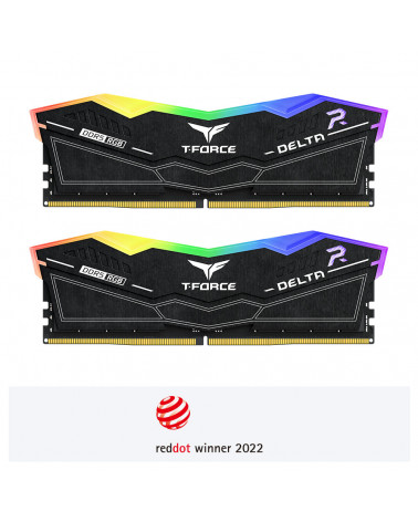 Модуль памяти DDR5 TEAMGROUP T-Force Delta RGB 32GB (2x16GB) 6000MHz CL38 (38-46-46-76) 1.25V / FF3D532G6000HC38GDC01 / Black