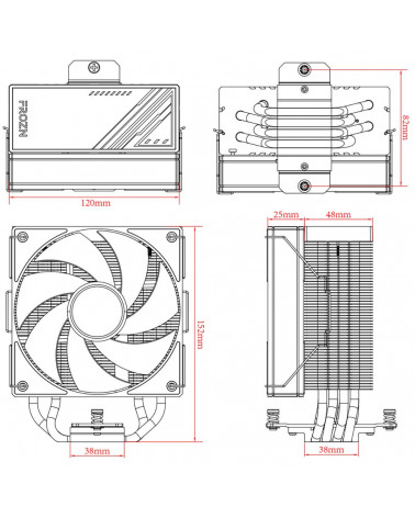 Вентилятор для процессора ID-Cooling FROZN A410 BLACK  220W/ Intel 1700, 12*, 115*, AMD AM5, AM4/ Screws