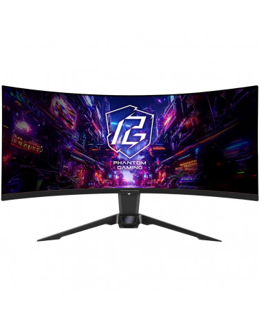 Монитор 34" ASRock Phantom Gaming PG34QRT2B Black (VA, 3440x1440, 2xHDMI+2xDP, 1 ms, 178°/178°, 500 cd/m, 3000:1, 180Hz, HDR400,