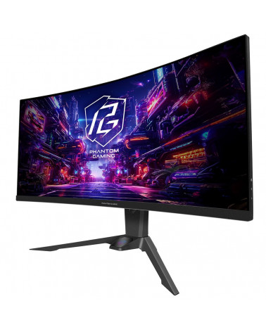 Монитор 34" ASRock Phantom Gaming PG34QRT2B Black (VA, 3440x1440, 2xHDMI+2xDP, 1 ms, 178°/178°, 500 cd/m, 3000:1, 180Hz, HDR400,