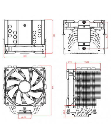 Вентилятор Cooler ID-Cooling SE-226-XT Black  250W/ PWM/ all Intel /AMD/ no LED/ Screws