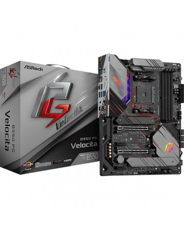 Материнская плата ASRock B550 PG VELOCITA, Socket AM4, AMD B550, 4xDDR4-3200, HDMI, 2xPCI-Ex16, 2xPCI-Ex1, 6xSATA3(RAID 0/1/10),
