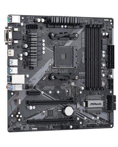 Материнская плата ASRock B450M PRO4 R2.0, Socket AM4, AMD B450, 4xDDR4-2667, D-SUB+DVI-D+HDMI, 2xPCI-Ex16, 1xPCI-Ex1, 4xSATA3(RA