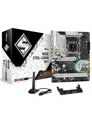 Материнская плата ASRock B650E STEEL LEGEND WIFI, Socket AM5, AMD B650, 4xDDR5-5200, HDMI+DP, 2xPCI-Ex16, 2xSATA3(RAID 0/1/10), 