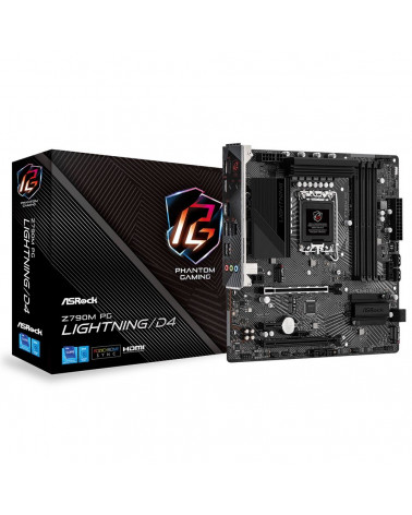 Материнская плата ASRock Z790M PG LIGHTNING/D4, Socket 1700, Intel®Z790, 4xDDR4-3200, HDMI, 2xPCI-Ex16, 1xPCI-Ex1, 4xSATA3(RAID 