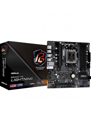 Материнская плата ASRock B650M PG LIGHNING, Socket AM5, AMD B650, 4xDDR5-5200, HDMI+DP, 2xPCI-Ex16, 4xSATA3(RAID 0/1/10), 3xM.2,