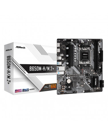 Материнская плата ASRock B650M-H/M.2+, Socket AM5, AMD B650, 2xDDR5-5200, HDMI+DP, 1xPCI-Ex16, 2xPCI-Ex1, 4xSATA3(RAID 0/1/10), 