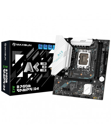 Материнская плата Maxsun MS-B760M GAMING WIFI ACE D4 B760 LGA1700 2xDDR4 1xPCIEx16 1xPCIEx1 2xM.2 6xUSB3.2Gen1 4xUSB2.0 3xSATA3.