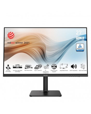 Монитор MSI Modern MD272XP 27" Black (IPS, 1920x1080, HDMI+DP+Type C, USB Hub, 1 ms, 178°/178°, 300 cd/m, 1000:1 (100M:1), 100Hz