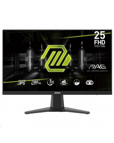 Монитор 24.5" MSI MAG 256F Black (Rapid IPS, 1920x1080, HDMI+HDMI+DP, 1 ms, 178°/178°, 250 cd/m, 1000:1 (100M:1), 180Hz) 