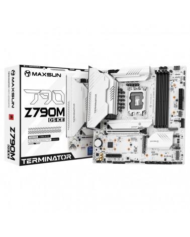 Материнская плата Maxsun MS-Terminator Z790M D5 ICE Z790, LGA1700, 4xDDR5, 1xPCIEx16, 1xPCIEx4, 5xM.2, 1xTypeC(20Gpbs), 2xUSB3.2