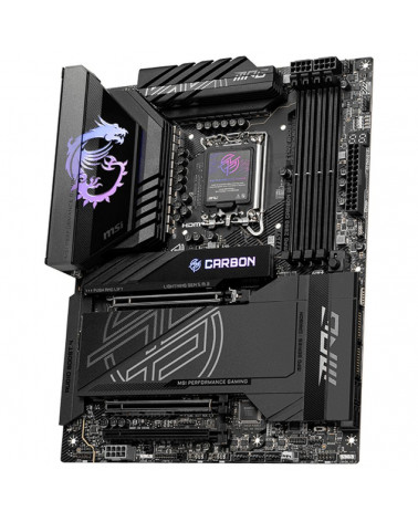 Материнская плата MSI MPG Z890 CARBON WIFI Z890, LGA1851, 4*DDR5, 3*PCIEx16, 5*M.2, 2*TypeC, 10*USB3.2Gen2, 4*USB3.2Gen1, 4*USB2