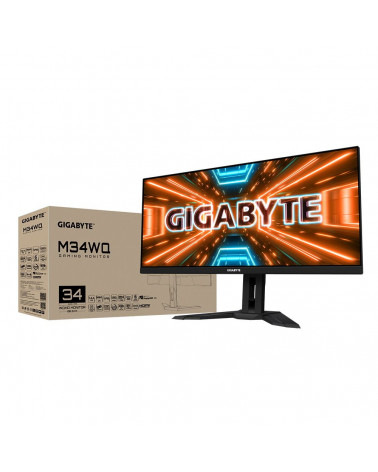 Монитор Gigabyte 34" M34WQ-EK Black (IPS, 3440x1440, HDMI+HDMI+DP, 1 ms, 178°/178°, 400 cd/m, 1000:1, 2xUSB3.0, USB Type-C, 144H