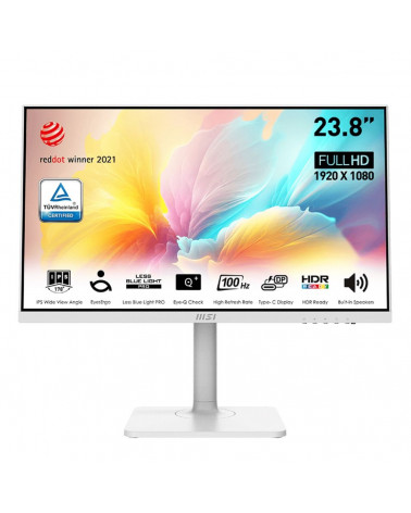 Монитор MSI Modern MD2412PW 23.8" White (IPS, 1920x1080, HDMI+Type C, 1 ms, 178°/178°, 300 cd/m, 1000:1 (100M:1), 100Hz, MM, Piv