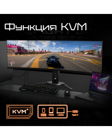 Монитор 49" Gigabyte AORUS CO49DQ-EK Gaming monitor Black (OLED, 5120x1440, HDMI+HDMI+DP+Type C, 0.03 ms, 178°/178°, 250 cd/m, 1