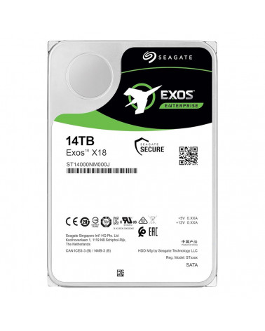 Жесткий диск серверный Seagate 3.5" 14TB Exos X18 ST14000NM000J SATA 6Gb/s, 7200rpm, 256MB