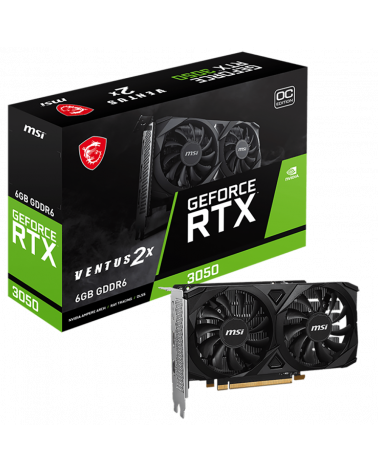 Видеокарта MSI RTX3050 VENTUS 2X E OC 6GB GDDR6 96bit 2xDP HDMI 2FAN RTL