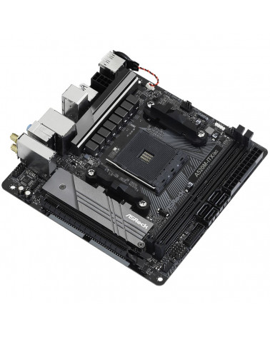 Материнская плата ASRock A520M-ITX/AC, Socket AM4, AMD A520, 2xDDR4-3200, HDMI+DP, 1xPCI-Ex16, 4xSATA3(RAID 0/1/10), 1xM.2, 8 Ch