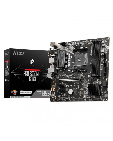 Материнская плата MSI PRO B550M-P GEN3 B550, AM4, 4*DDR4, 1*PCIEx16, 2xPCIEx1, 1*M.2, 6*USB3.2 Gen1, 8*USB2.0,  4*SATA3, 1G, VGA