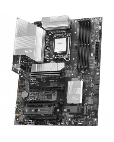 Материнская плата MSI PRO B860-P B860, LGA1851, 4*DDR5, 4*PCIEx16, 3*M.2, 1*TypeC, 2*USB3.2Gen2, 6*USB3.2Gen1, 8*USB2.0, 4*SATA3