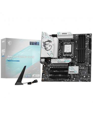 Материнская плата MSI B860M GAMING PLUS WIFI B860, LGA1851, 4*DDR5, 4*PCIEx16, 3*M.2, 1*TypeC, 1*USB3.2Gen2, 5*USB3.2Gen1, 6*USB