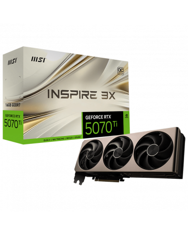 Видеокарта MSI RTX5070Ti INSPIRE 3X OC 16GB GDDR7 256bit 3xDP HDMI 3FAN RTL