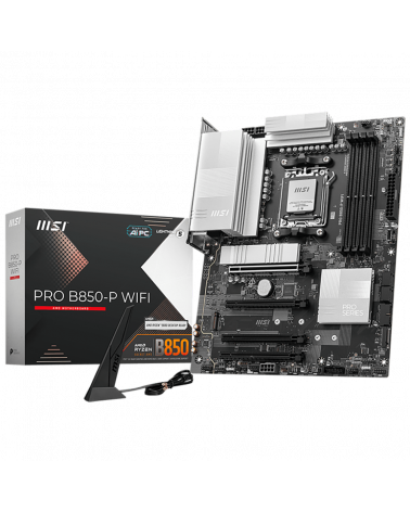 Материнская плата MSI PRO B850-P WIFI B850, AM5, 4*DDR5, 4*PCIEx16, 3*M.2, 3*TypeC, 1*USB3.2Gen2, 5*USB3.2Gen1, 8*USB2.0, 4*SATA
