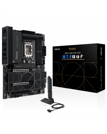 Материнская плата ASUS PROART Z890-CREATOR WIFI LGA1851 ATX 4xDDR5 3xPCIEx16 5xM.2 3хThunderbolt DP HDMI 2.5GLAN 10GLAN Wi-Fi 7