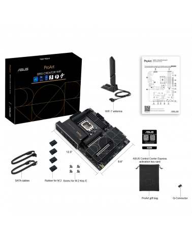Материнская плата ASUS PROART Z890-CREATOR WIFI LGA1851 ATX 4xDDR5 3xPCIEx16 5xM.2 3хThunderbolt DP HDMI 2.5GLAN 10GLAN Wi-Fi 7