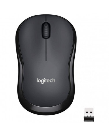 Мышь беспроводная Logitech M221 Silent Charcoal черная, оптическая, 1000dpi, 2.4 GHz, USB-ресивер, бесшумная (066199) 