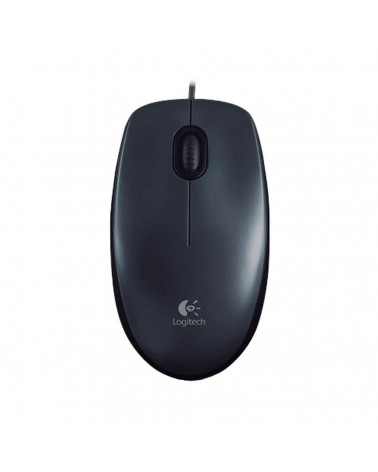 Мышь Logitech M100 Grey темно-серая, оптическая, 1000dpi, USB, 1.8м 
