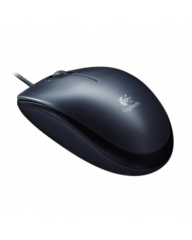 Мышь Logitech M100 Grey темно-серая, оптическая, 1000dpi, USB, 1.8м 