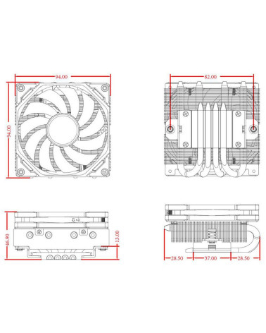 Вентилятор Cooler ID-Cooling IS-40XT BLACK 95W/PWM/ all Intel /AMD AM4/ Low profile/Screws