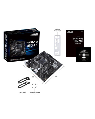 Материнская плата ASUS PRIME B550M-K AM4 microATX 4xDDR4 PCIEx16 2xPCIEx1 2xM.2 VGA DVI HDMI GLAN RTL 10