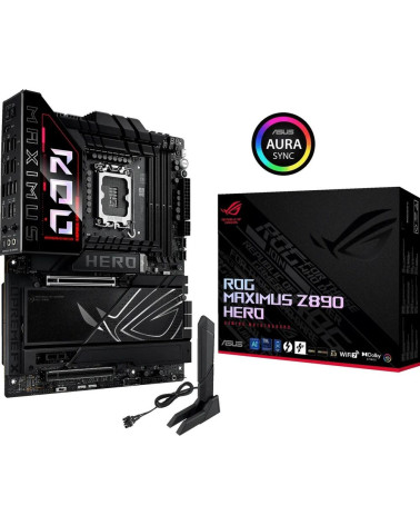 Материнская плата ASUS ROG MAXIMUS Z890 HERO LGA1851 ATX 4xDDR5 2xPCIEx16 PCIEx1 6xM.2 2xThunderbolt USB-C HDMI 2.5GLAN 5GLAN Wi