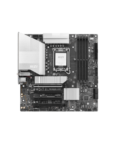 Материнская плата MSI PRO B860M-A WIFI B860, LGA1851, 4*DDR5, 4*PCIEx16, 3*M.2, 2*TypeC, 3*USB3.2Gen2, 6*USB3.2Gen1, 2*USB2.0, 4
