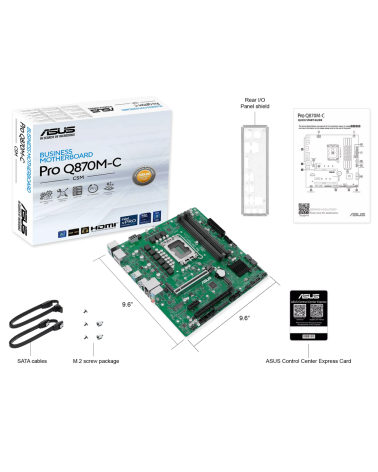 Материнская плата ASUS PRO Q870M-C-CSM LGA1851 mATX 4хDDR5 2хPCIEx16 PCIEx1 2xM.2 USB-C DP HDMI GLAN
