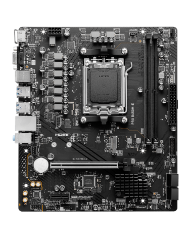 Материнская плата MSI PRO B650M-E B650, AM5, 2*DDR5, 1*PCIEx16, 1*PCIEx1, 1*M.2, 6*USB3.2Gen1, 6*USB2.0, 4*SATA3.0, 1G, VGA, HDM