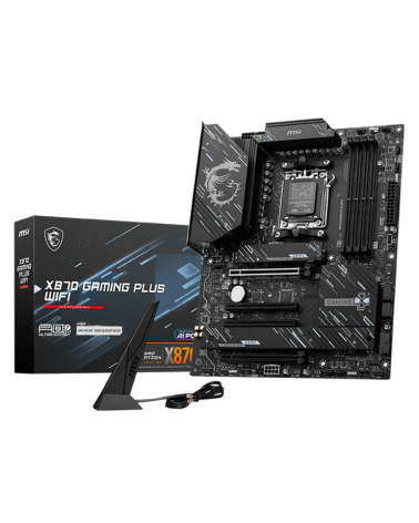 Материнская плата MSI X870 GAMING PLUS WIFI X870, AM5, 4*DDR5, 4*PCIEx16, 3*M.2, 2*TypeC, 2*USB3.2Gen2, 4*USB3.2Gen1, 8*USB2.0, 