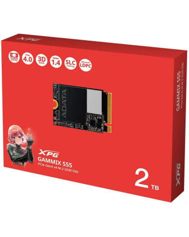Твердотельный накопитель SSD ADATA M.2 2280 2TB XPG GAMMIX S55 PCIe Gen4x4 with NVMe 5000/3700, 3D ТLC NAND