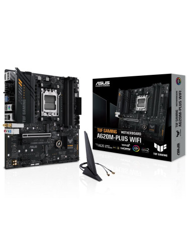 Материнская плата ASUS TUF GAMING A620M-PLUS WIFI AM5 mATX 4xDDR5 PCIEx16 2xPCIEx1 2xM.2 2xDP HDMI 2.5GLAN Wi-Fi 6