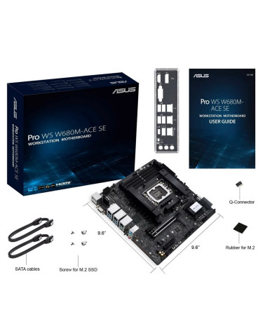 Материнская плата ASUS PRO WS W680M-ACE SE LGA1700 mATX 4xDDR5 PCIEx16 PCIEx4 PCIEx1 2xM.2 USB-C DP HDMI VGA 2х2.5GLAN