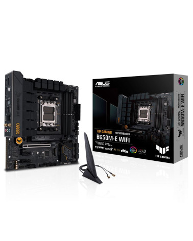 Материнская плата ASUS TUF GAMING B650M-E WIFI AM5 mATX 4xDDR5 PCIEx16 2xPCIEx1 2xM.2 USB-C HDMI 2xDP 2.5GLAN Wi-Fi 6