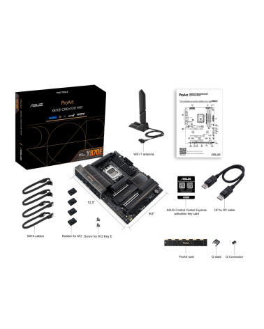 Материнская плата ASUS PROART X870E-CREATOR WIFI AM5 ATX 4xDDR5 3xPCIEx16 4xM.2 3xUSB-C DP HDMI 2.5GLAN 10GLAN 
Wi-Fi 7
