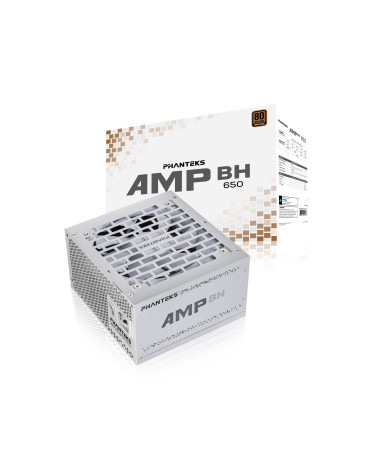 Блок питания PHANTEKS AMP BH 650W (Без кабеля 12V-2x6 (12+4pin), 80 Plus Bronze, ATX 3.1, APFC, 120mm Fan, White) / PH-P650B_WT0