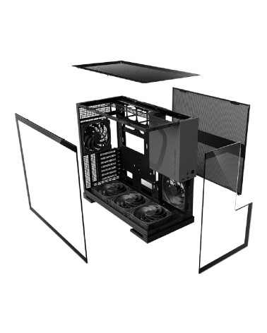 Корпус Geometric Future Model 5 Black Gray with fans / mid tower, E-ATX / 5x140mm ARGB fans / 1AM5WKBK02100