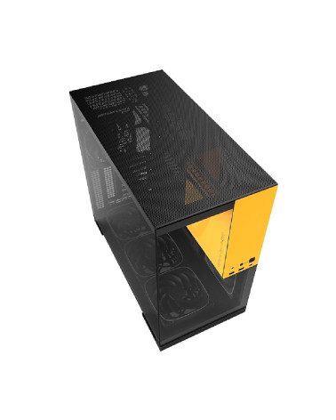 Корпус Geometric Future Model 5 Black Yellow with fans / mid tower, E-ATX / 5x140mm ARGB fans / 1AM5WKBY01100